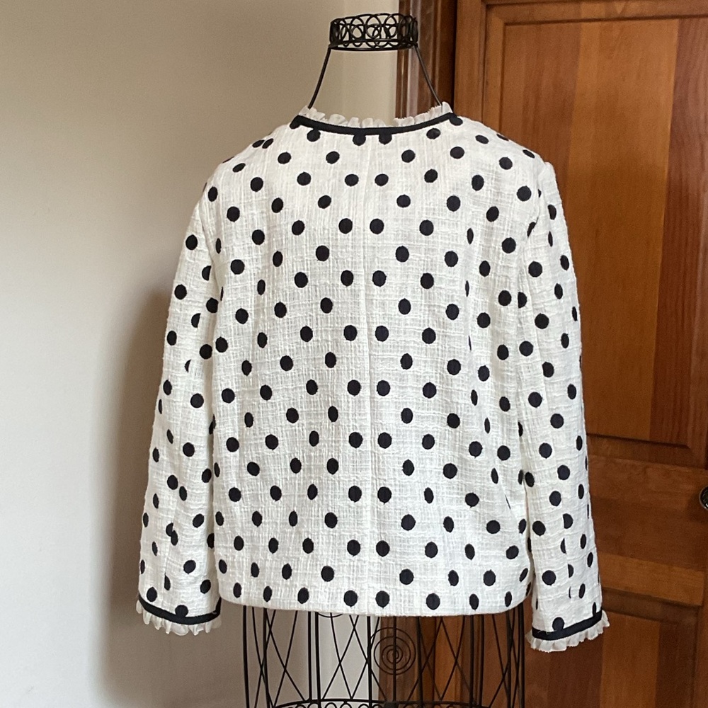 NWT Women's J Crew Polka Dot Ladies Jacket, Size 4 - Picture 4 of 7